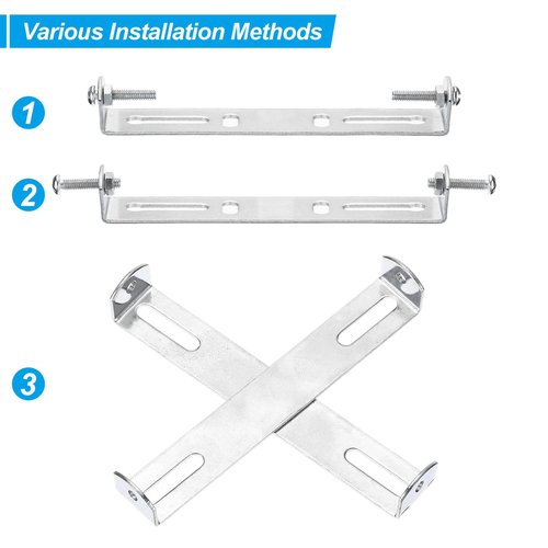 PATIKIL 200mm Ceiling Light Plate Kit, 2 Set Light Fixture Mounting Bracket Plate Steel Crossbar for Home Office Pendant Wall Light, with Screw Washer Nut Kit