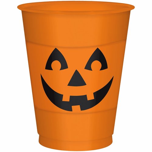 Pumpkin Orange Plastic Cups 16 oz ( Pack of 25) - Vibrant & Durable Event Drinkware, Perfect for Halloween Parties, Thanksgiving Celebrations