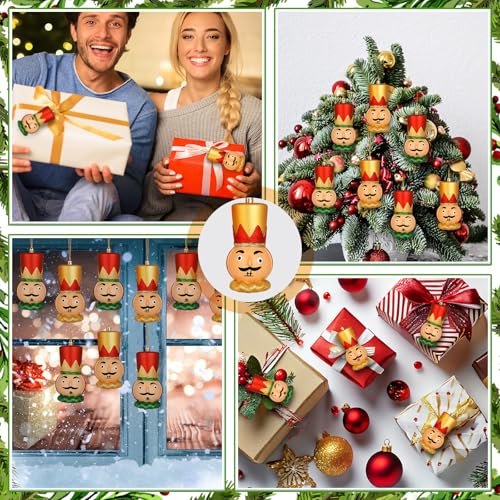 Christmas Nutcracker Ornaments Set - 10 Glitter Holiday Tree Decorations - 4 Inches - Variations Include Nutcracker