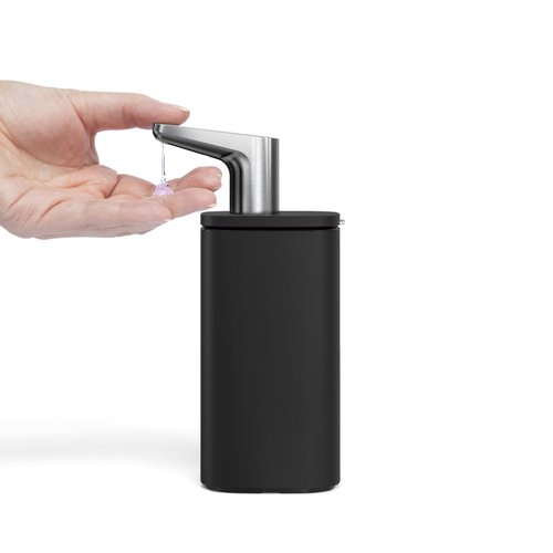 simplehuman 16 oz. Pulse Pump, Liquid Soap Dispenser, Drip Free Hand Soap Pump, Black Stainless Steel