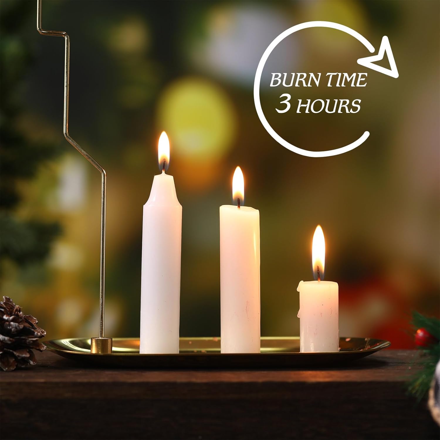 Nuanchu Christmas Tree Candles - 36 Pcs Traditional Wax Candles for Holiday Decor | 4 x 0.8 Inches (White)
