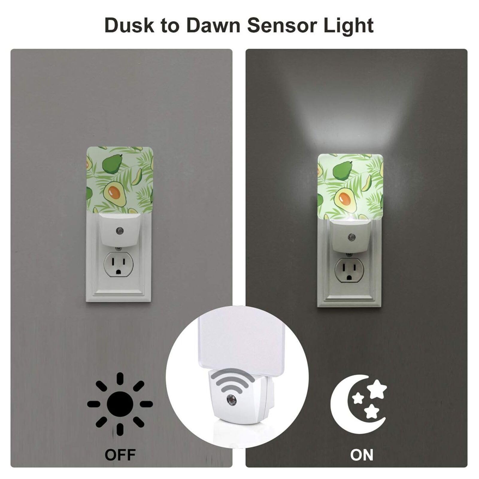 Caifujiqi Night Light Plug-in Dusk to Dawn Smart Sensor White Led Nightlight for Bedroom Bathroom Kitchen Hallway Stairs Energy Efficient Decor Desk Lamp