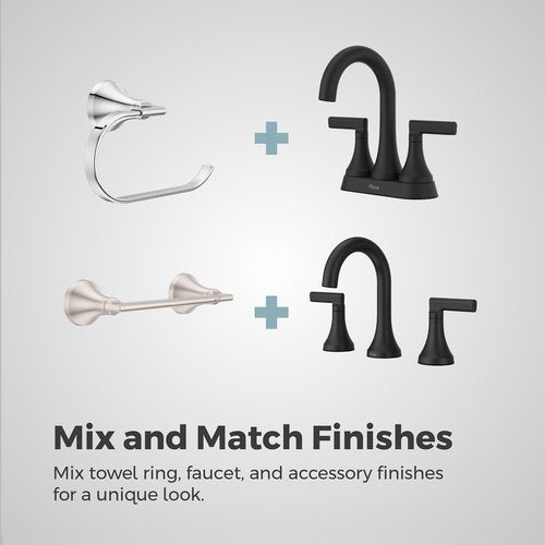 Pfister Vedra Towel Ring, Hand Towel Holder for Bathroom, Wall-Mounted, Screw-in, Spot Defense Brushed Nickel Finish, BRBVED0GS