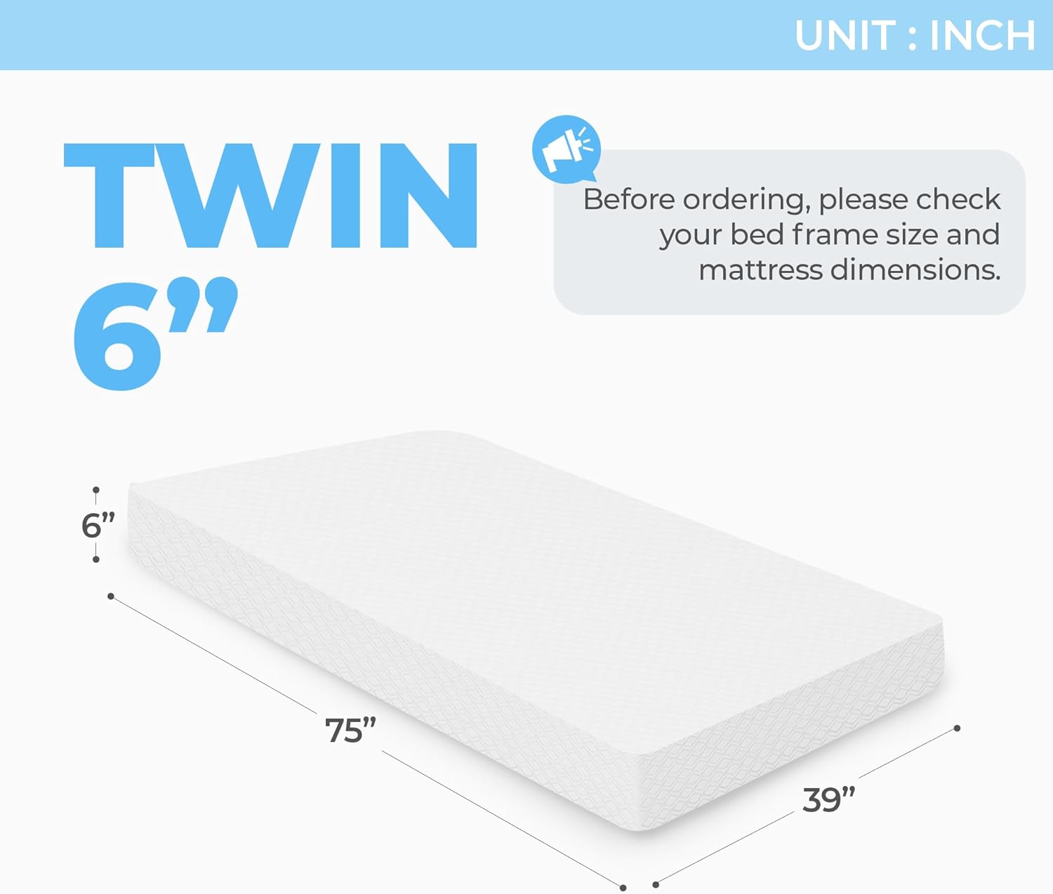 Neo Sleep 6-Inch Twin Cooling Gel Memory Foam Mattress - Medium Firm Pressure Relief & Comfort