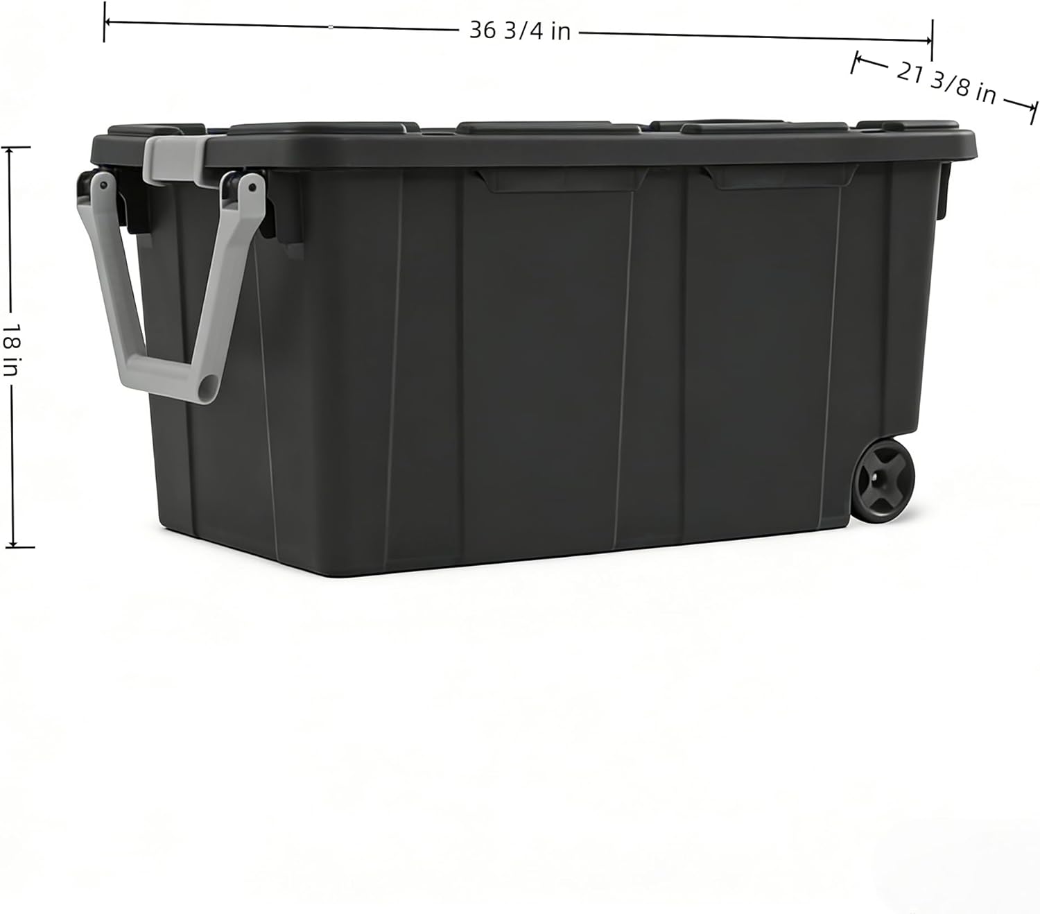 Skiennix 40 Gallon Storage Bin - Extra Large Tote with Wheels & Lid for Attic, Basement, Garage | Dark Gray