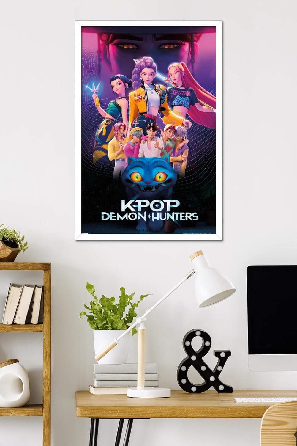 Netflix KPop Demon Hunters Wall Poster - Framed 34L x 22.4W | Stylish Home Decor