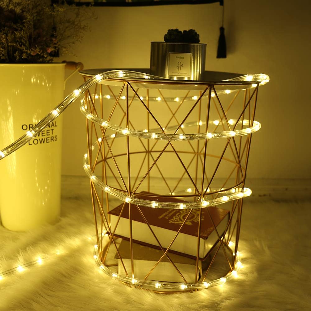 Skiennix 100ft LED Rope Lights - 720 LEDs Warm White | Waterproof Indoor/Outdoor Decor for Parties & Weddings