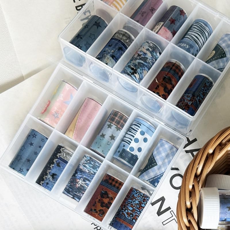 MIXNEX Denim & Leopard Nail Art Transfer Foil Set – DIY Manicure Decals