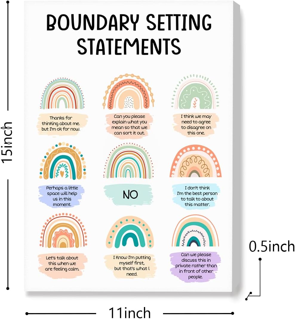 OTINGQD Boundaries Therapy Poster - Inspirational Mental Health Wall Art for Office & Home Decor