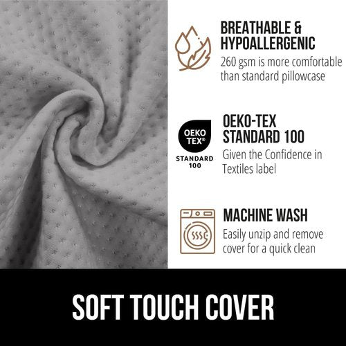 GORILLA GRIP Bed Wedge Pillow - Patented Design for Headboard Gap | Comfortable High-Density Foam, King Size, Soft Gray