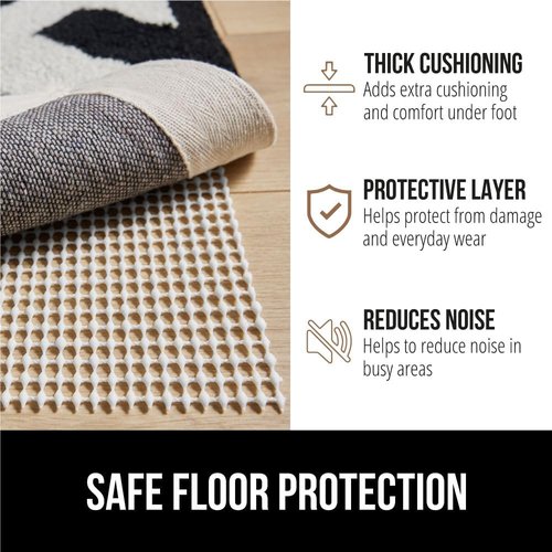 GORILLA GRIP Rug Pad Gripper - Slip & Skid Resistant 5x7 FT | Safe & Secure Under Area Rugs