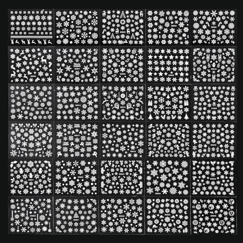 IDDFEVE 30 Sheets Christmas Nail Stickers Winter Snowflake Decals
