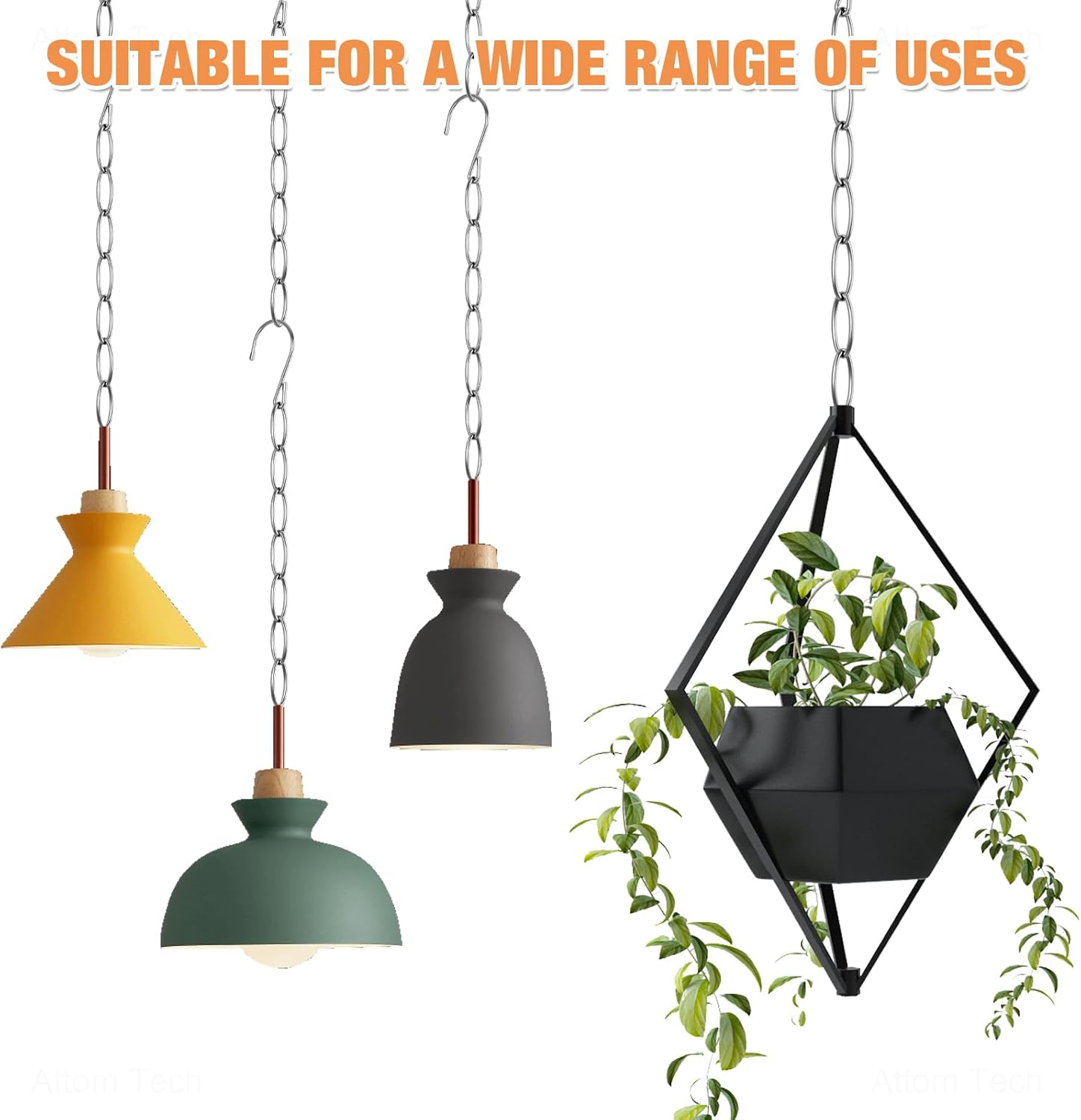 NiHome Clothing Chain Hanger - 10-Pack Metal Closet Organizer with 7 Holes | Space-Saving Solution for Home & Travel