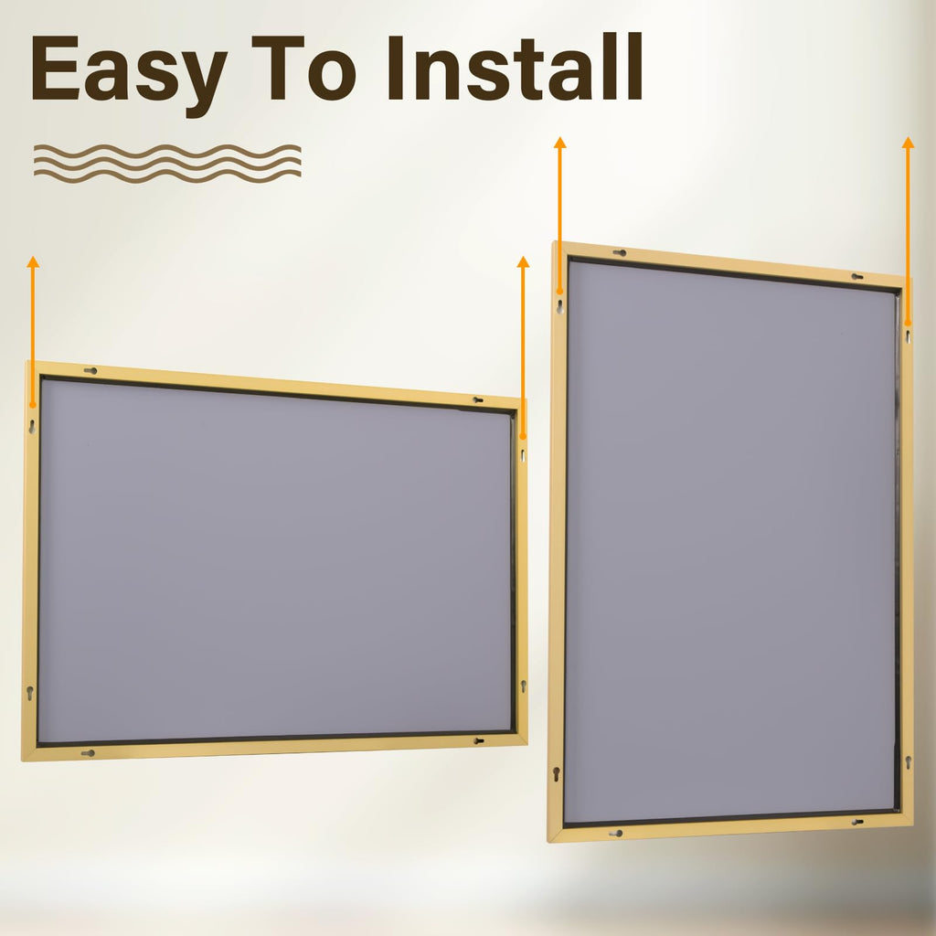 HARRITPURE 48"x30" Bathroom Mirror for Wall, Large Gold Framed Rectangle Mirror Aluminum Alloy Frame Wall-Mounted Horizontally/Vertically for Entryway/Bedroom/Vanity
