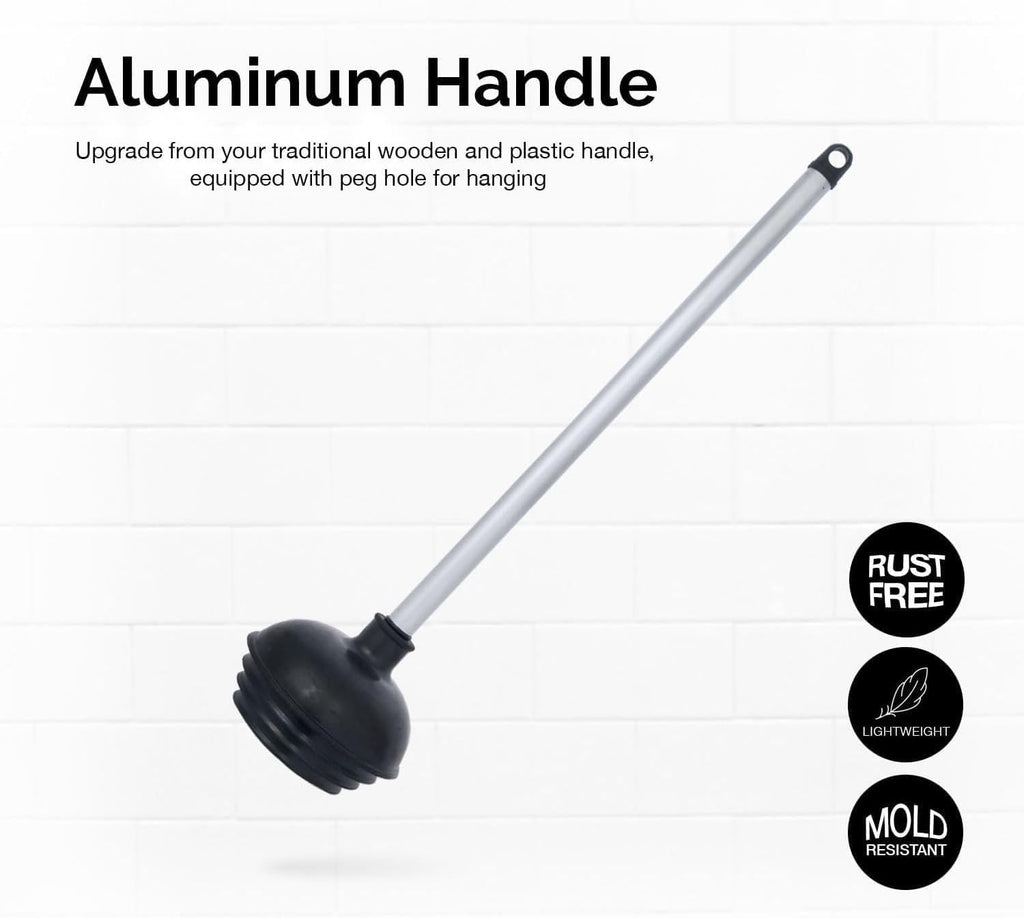 NEIKO 60180A Toilet Plungers, 3 Pack, Patented All-Angle Design, Heavy Duty, Aluminum Handle, Residential, Commercial, and Industrial Building Sanitation Use