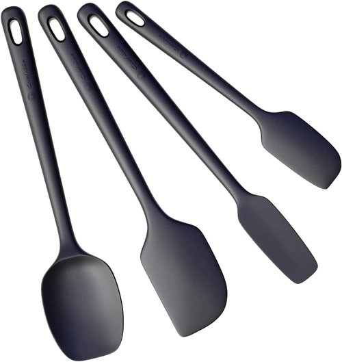 ChefAide Silicone Spatula Set - 4 Pieces, Heat Resistant Up to 600°F, Ergonomic Grip for Cooking & Baking