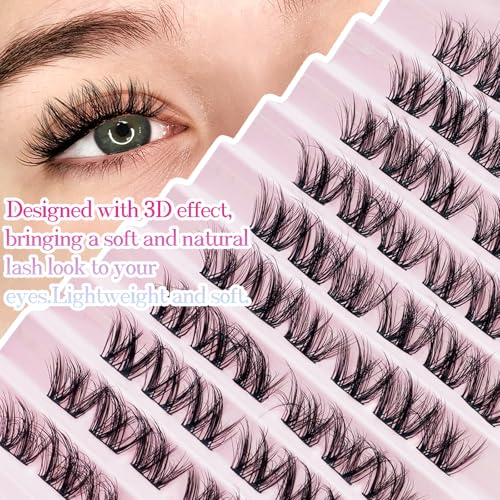 SLSXNL Manga Wispy Lash Clusters C Curl DIY Eyelash Extensions 60 Pcs