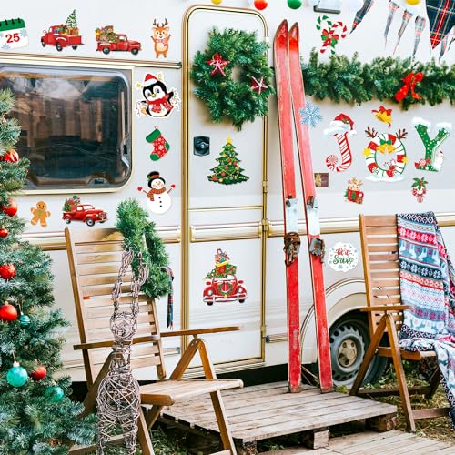 Christmas Refrigerator Magnets Set - 20 Pcs Holiday Decor for Fridge & Metal Surfaces