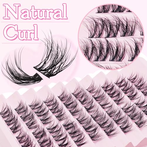 SLSXNL Manga Wispy Lash Clusters C Curl DIY Eyelash Extensions 60 Pcs