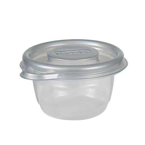 Glad GladWare Home Collection Mini Round Food Storage Containers, Small BPA Free Plastic with Silver Metallic Lid, Snack and Portion Control Containers, Microwave Dishwasher Safe, 4 Oz, 8 Count