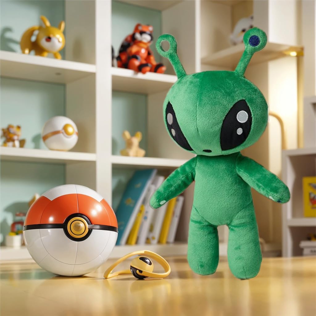 OSOCU 13.5in Adorable Green Alien Plush Toy - Ultra-Soft Stuffed Figure for Home & Room Decor | Perfect Gift for Sci-Fi Fans