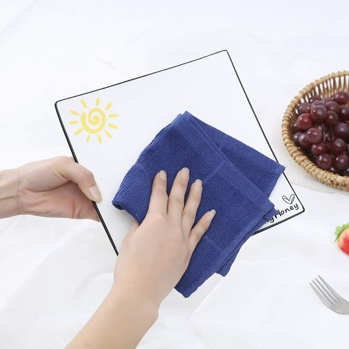 Glynniss Dishcloths | Highly Absorbent 100% Cotton Kitchen Dish Rags - 12 Pack in Gray