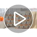 Halloween Ghost Pumpkin Pillow Covers Set of 2 - 18x18 Beige Velvet