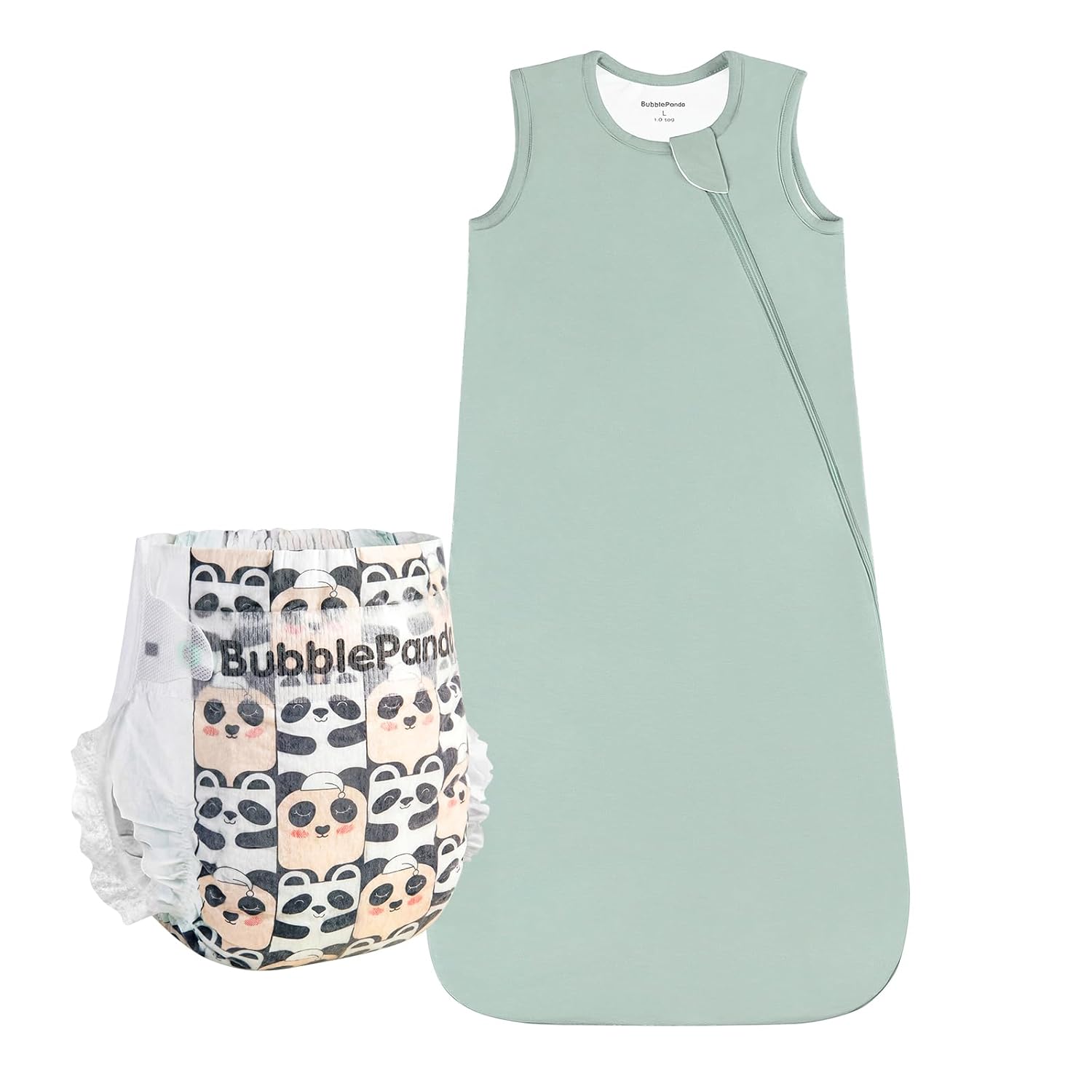Okayinn BubblePanda Sleep Sack - 1.0 Tog for 6-12 Months | Overnight Baby Diapers (Size 4, 72 Count)