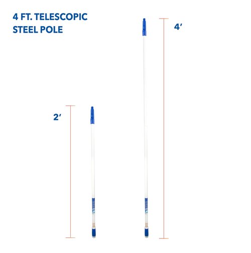 Unger Steel Telescopic Pole, Extend from 2’ to 4’, High Access Extendable Telescoping Poles for Home Cleaning, Clean and Dust Cabinets, Ceiling Fans, Picture Frames, Windowsills