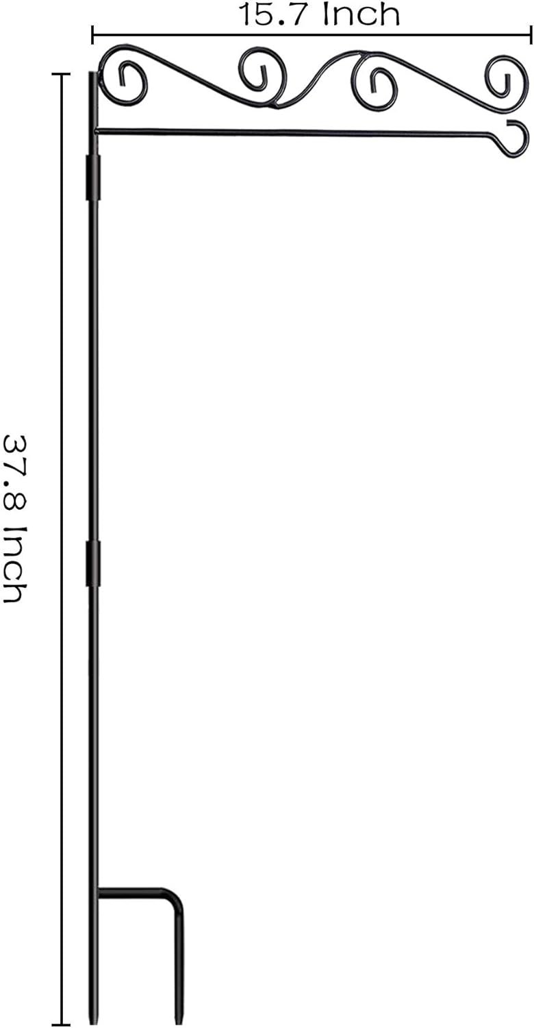 Akeydeco Garden Flag Pole Stand - Waterproof Holder with Stopper & Clip for Outdoor Use | Durable Powder-Coated Finish