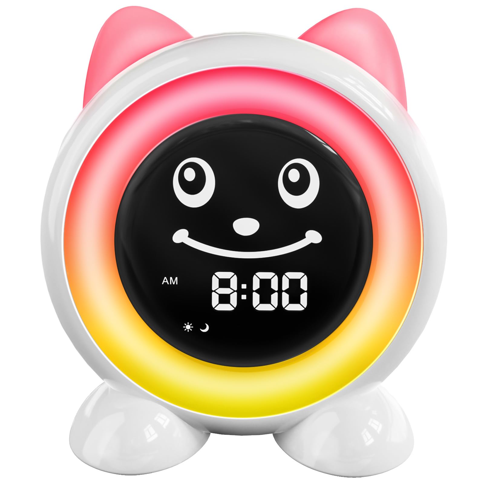 FiveHome Toddlers Sleep Training Clock, Ok to Wake Clock with Red Green Light,Emoji,Nap Timer, Gift Idea for Toddler Girls Boys