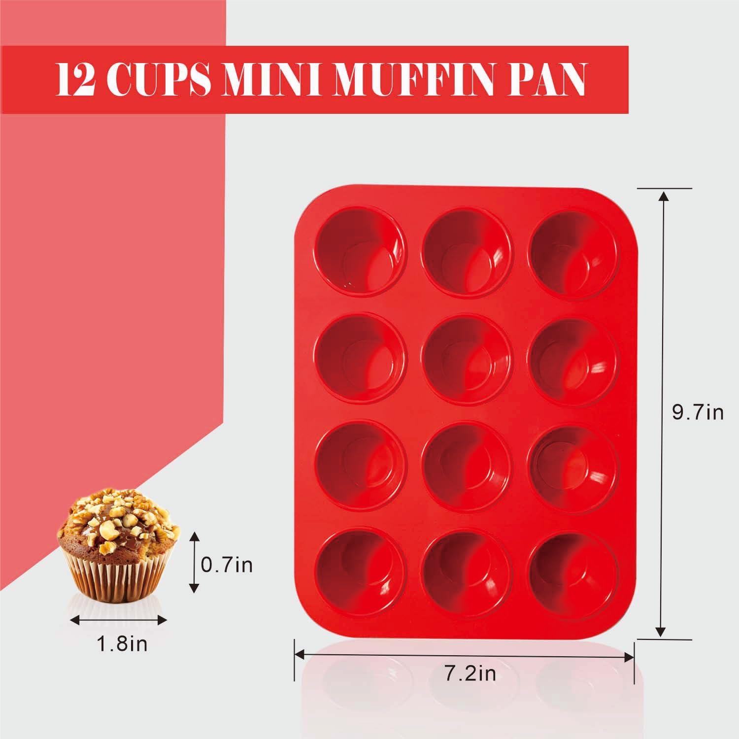 Saphe Silicone Muffin Pans - Nonstick 7-Cup Baking Molds for Egg Bites, Muffins & Cupcakes | 2-Pack