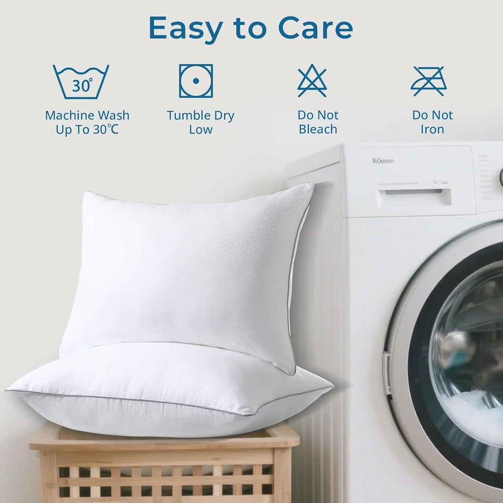 Sasttie King Size Pillows - Set of 4 Supportive Down Alternative | Oeko-Tex Certified, Hotel Quality