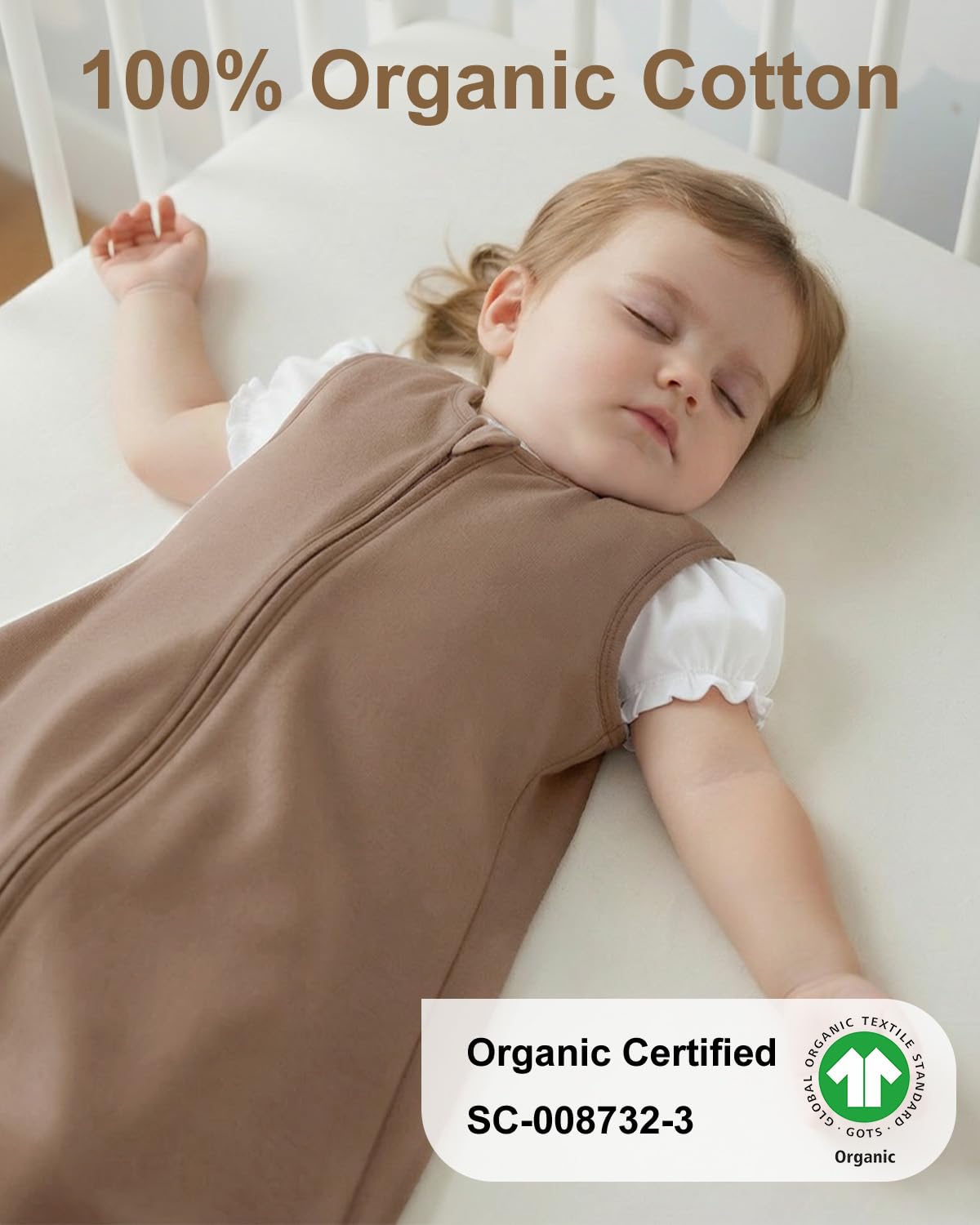Yoofoss Baby Sleep Sack - 100% Organic Cotton Wearable Blanket for 6-12 Months | Comfy 2-Way Zipper, 3 Pack