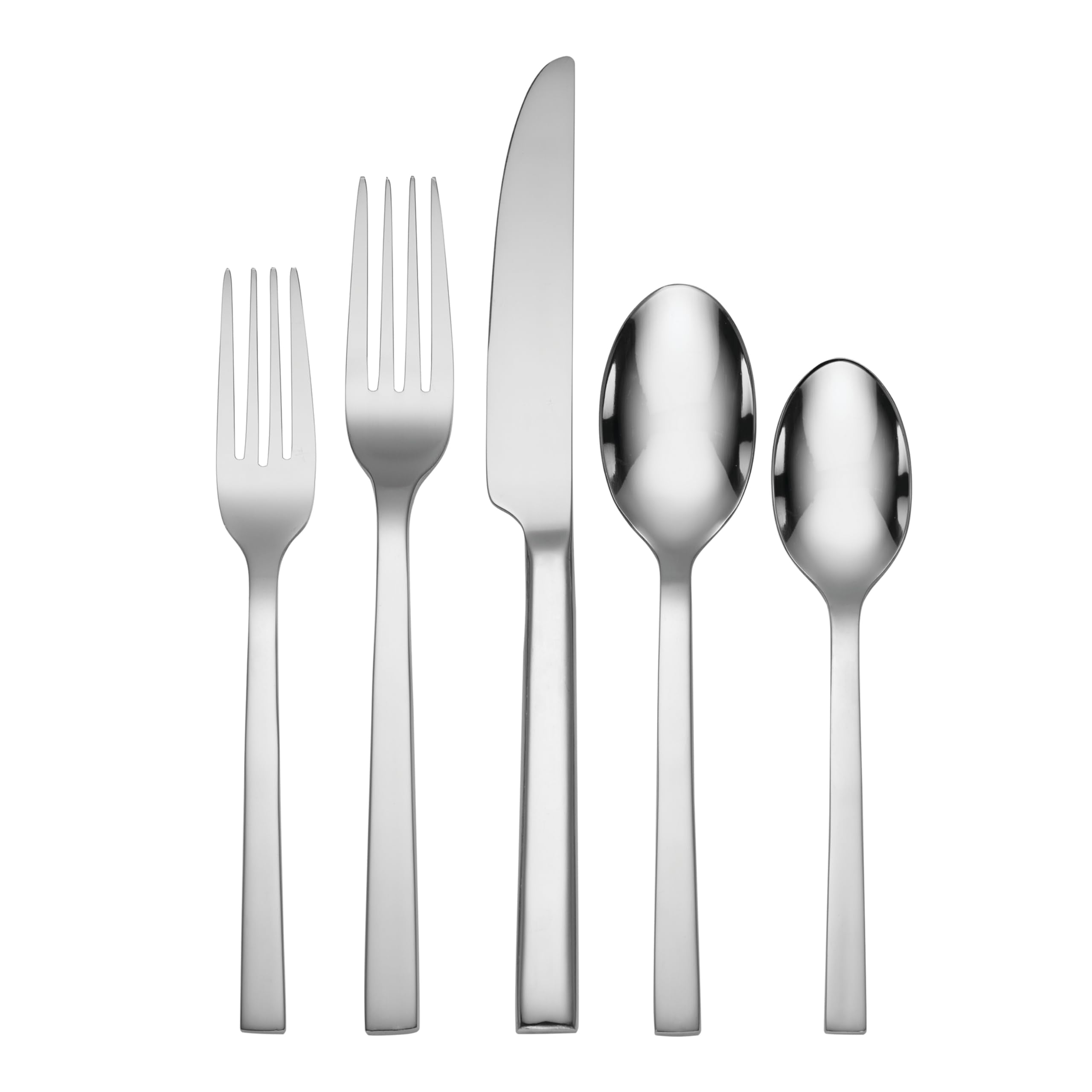 Oneida Silverware Set, Chefs Table 20 Piece Everyday Flatware Set, Service For 4, 18/0 Stainless Steel, Dishwasher Safe, Knives Spoons And Forks Sets, Home And Kitchen Utensils (Silver, 20 Piece)