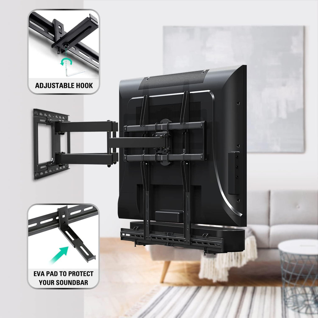 Mounting Dream TV Wall Mount - Swivel & Tilt for 32-65 Inch TVs | Includes Soundbar Bracket MD2380 & MD5425