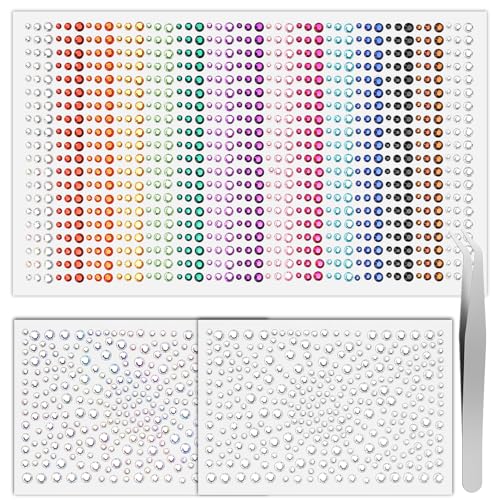 Etercycle Self-Adhesive Face Gems Rhinestones for Festival Makeup and Crafts