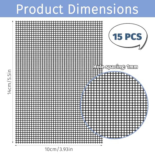 15-Piece Heavy Duty Mesh Scrubbing Pads for Toilet and Bathroom Cleaning