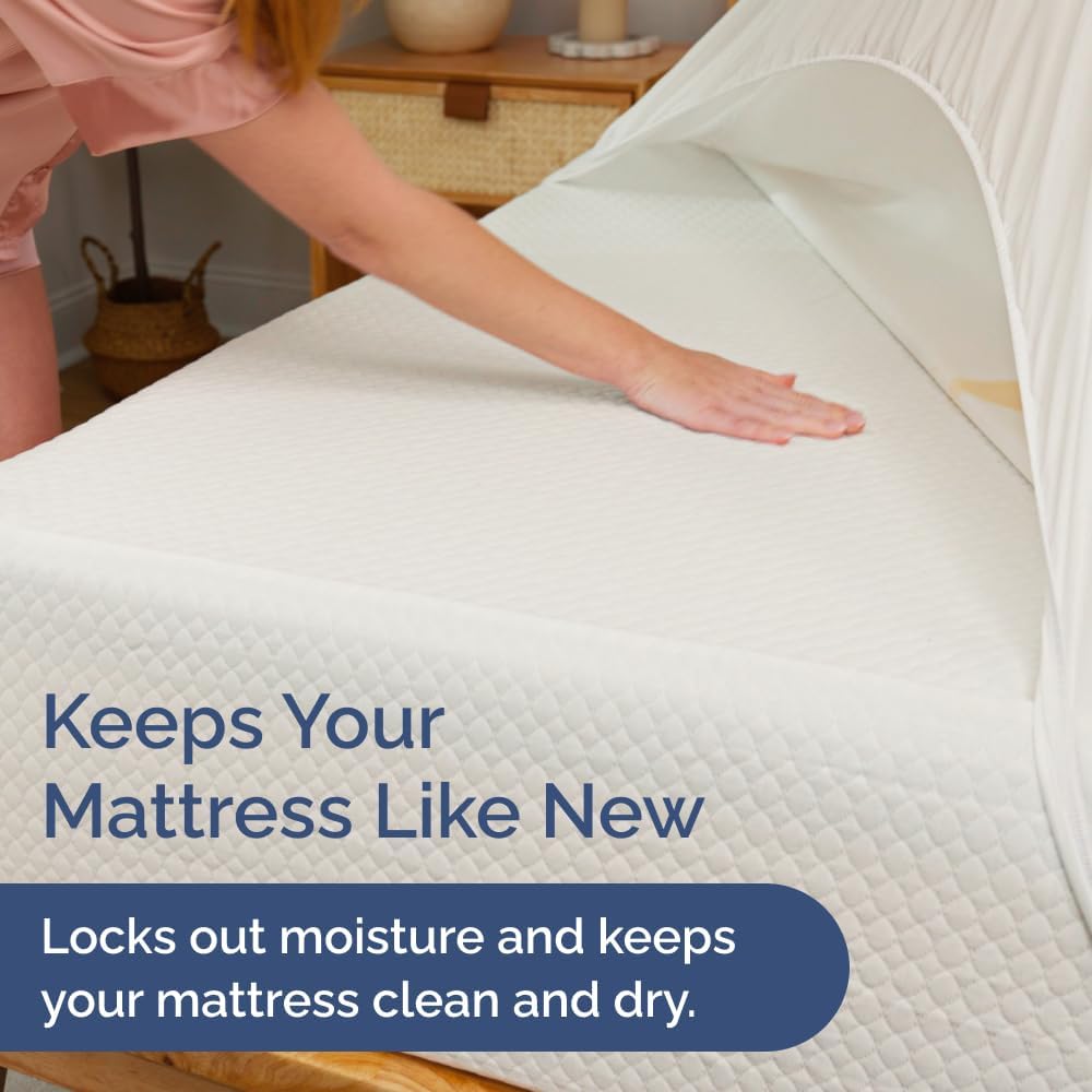 Queen Mattress Protector by [Brand Name] - Waterproof Bed Cover with 16" Deep Pockets | Soft, Breathable, Noiseless