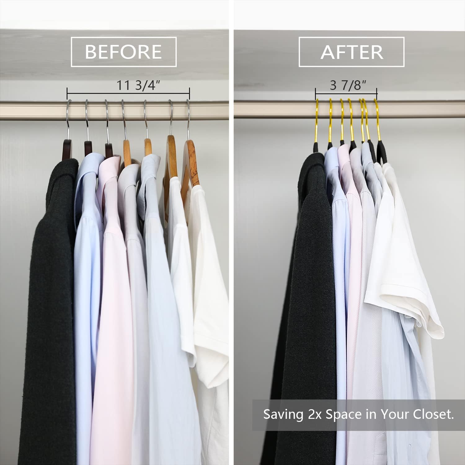 MIZGI Premium Velvet Hangers - 30 Heavy-Duty Non-Slip Slimline Suit Hangers - Black with Gold Hooks