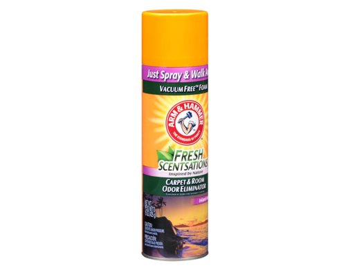 Arm & Hammer Fresh Scentsations Carpet & Room Odor Eliminator Spray, Island Mist, Vacuum-Free Foam, Just Spray and Walk Away, 15 oz (Pack of 3)