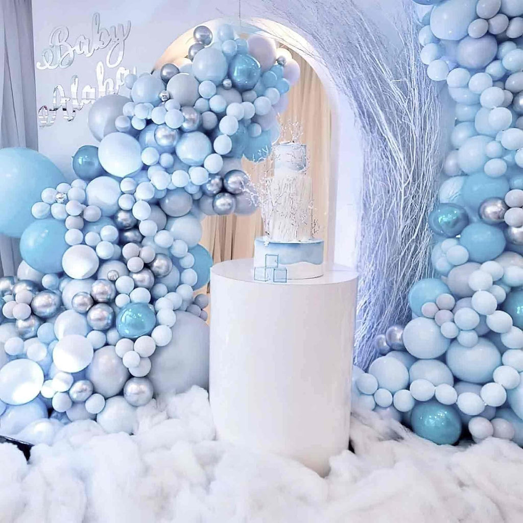 PartyWoo Sky Blue Balloons - 50 Pcs 12 Inch Pearl Light Blue for Graduation & Baby Showers