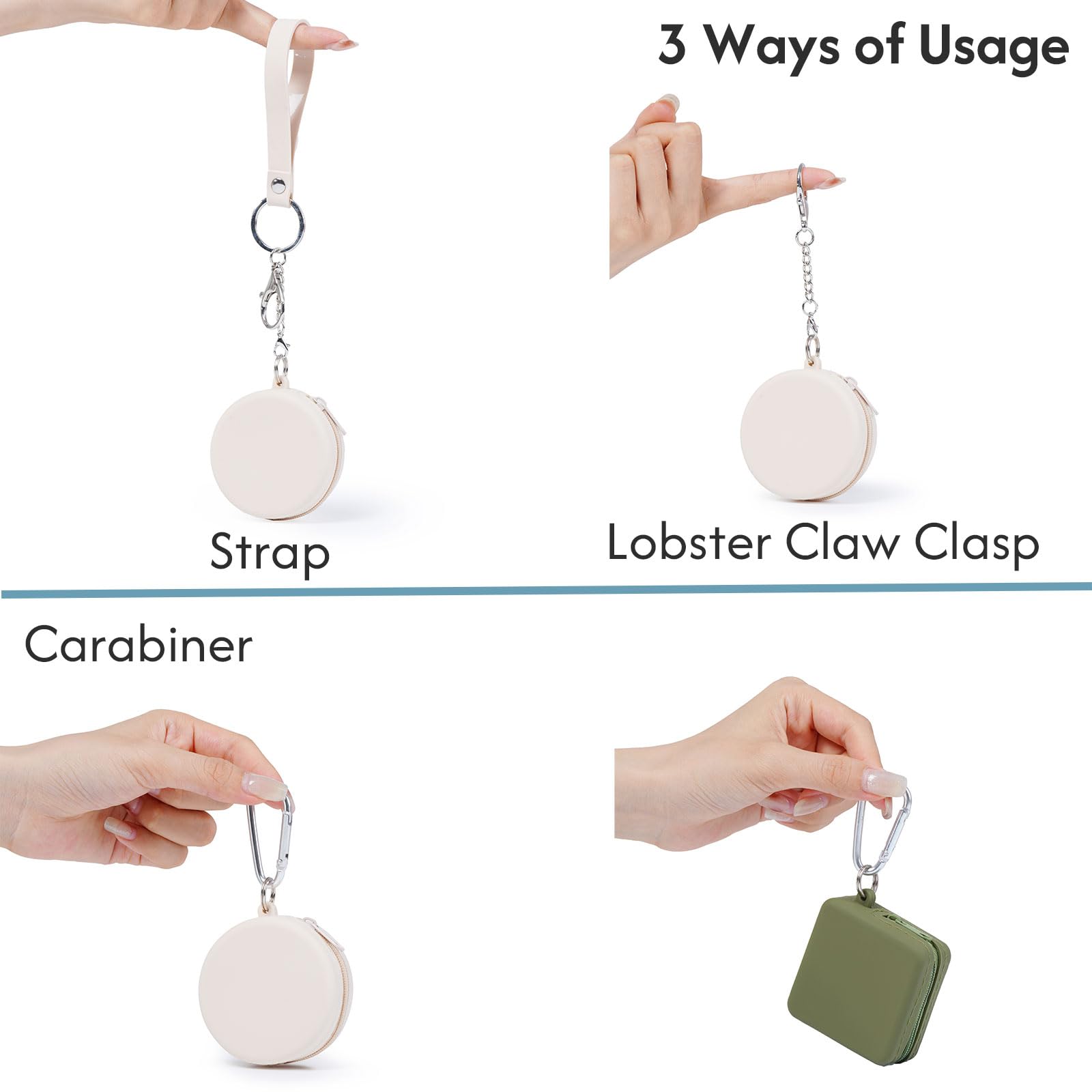4-Size Reusable Silicone Straws with Travel Keychain Cases-Portable Collapsible For Cruise Ships, Short-Long Size For 4-20 oz Tumblers,Kids Toddlers Adults, Standard&Wide For Regular Liquid&Smoothie
