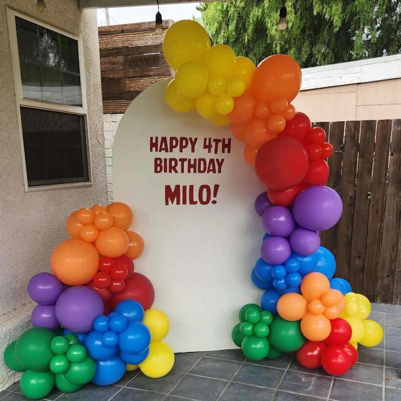Rainbow Balloon Arch Kit - 203-Piece Garland Set for Party Decorations