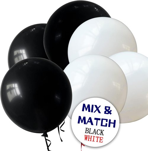 110pcs Black & Metallic Silver Latex Balloons - 12 Inch Perfect for Birthday Parties & Baby Showers