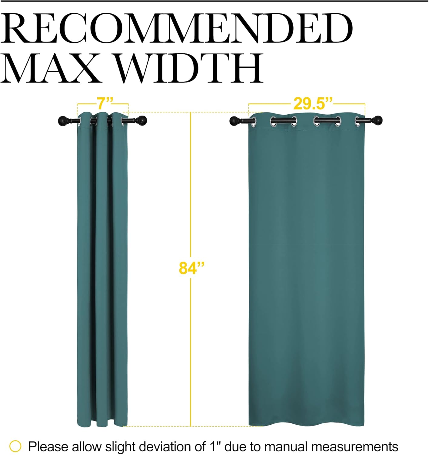 NICETOWN Thermal Blackout Curtain Panels - Insulated Grommet Drapes for Loft Windows | Sea Teal, 34x84" (Pair)