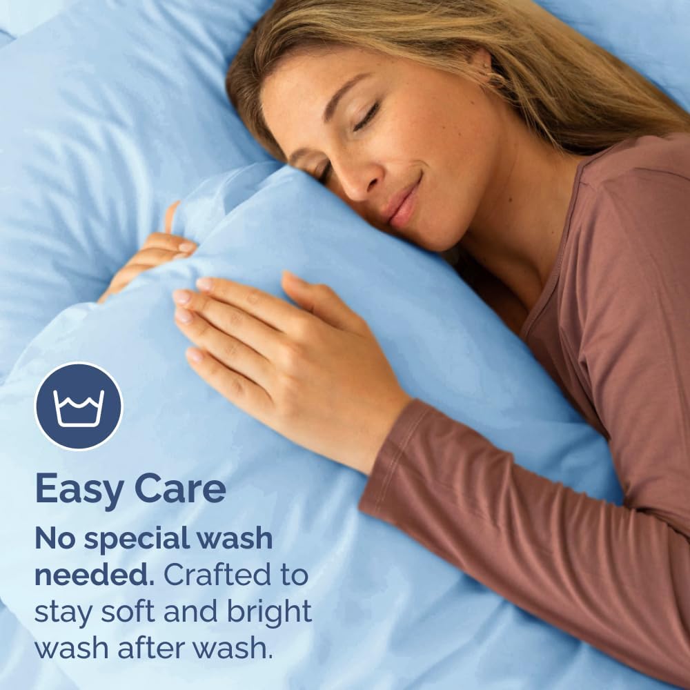 Skiennix Queen Pillow Cases Set of 10 | Ultra Soft Hotel Quality & Wrinkle-Free - Light Blue