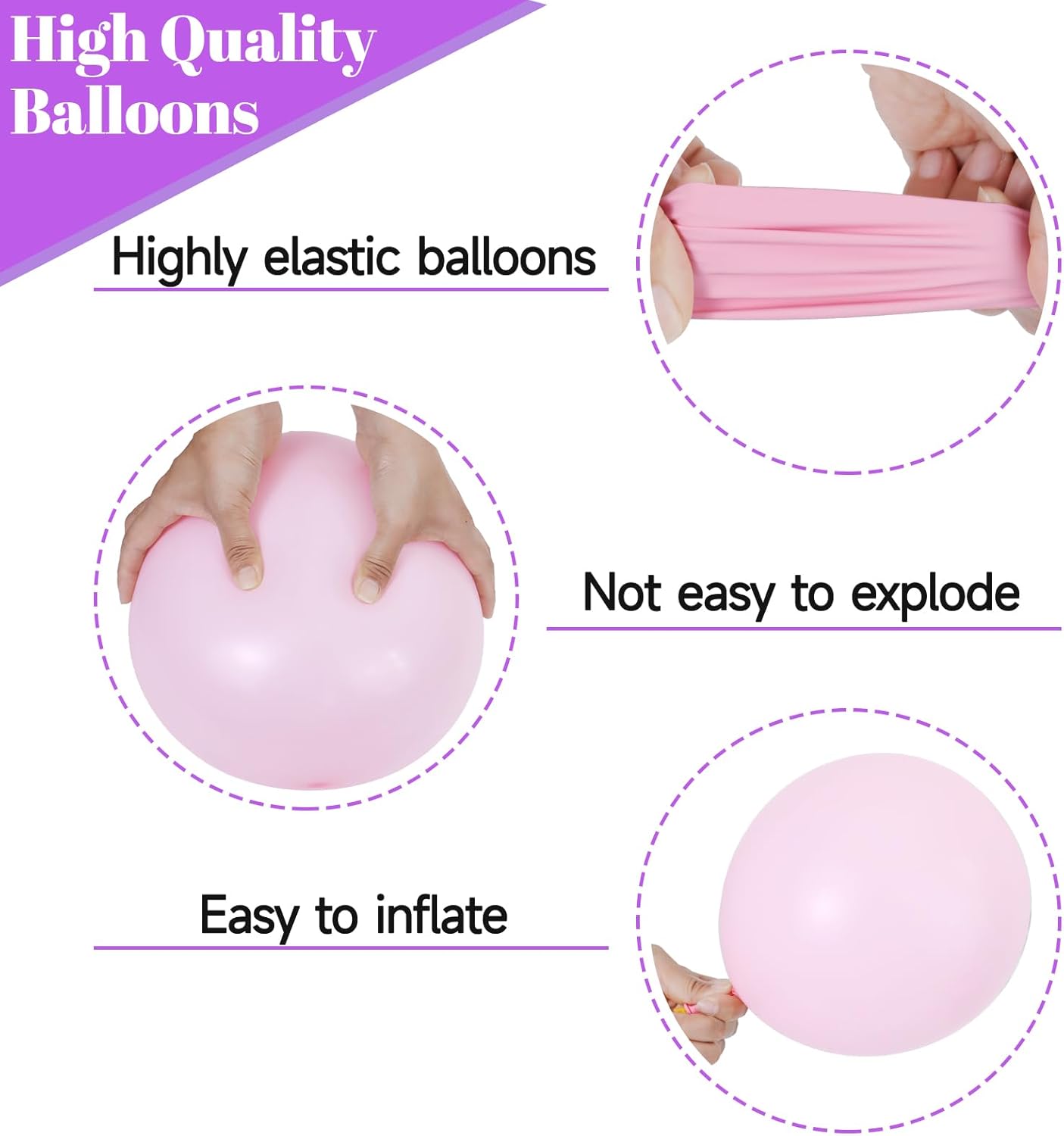 Skiennix 68Pcs Pink & Purple Balloons - 12 Inch Metallic Latex & Confetti for Birthday & Wedding Decor