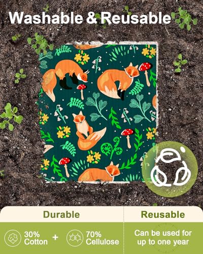 Miss Adola Swedish Dishcloths - 5 Pack Reusable Animal Forest Cleaning Cloths