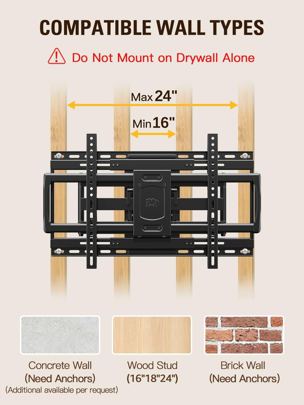 Mounting Dream TV Wall Mount - Full Motion Articulating Dual Arms for 42-86" TVs | Max VESA 600x400mm, 132 lbs Capacity